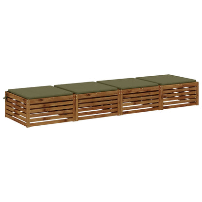 vidaXL 4-Piece Seat Cushions SOEST 4 pcs 100% Polyester Olive Green 3
