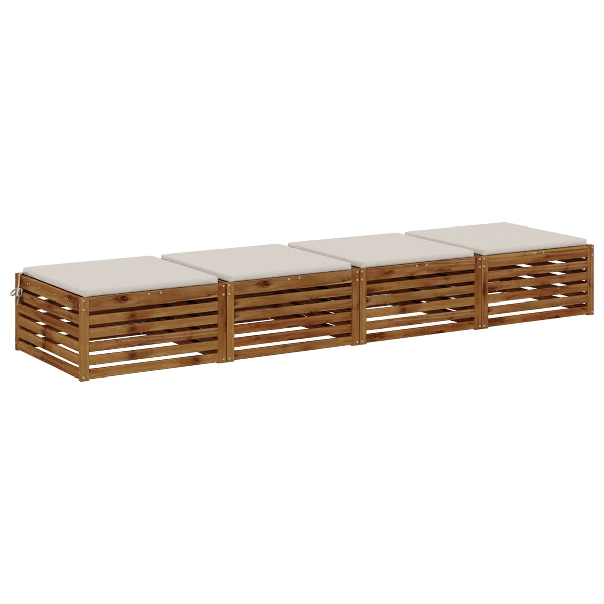 vidaXL 4-Piece Seat Cushions SOEST 4 pcs 100% Polyester White 3