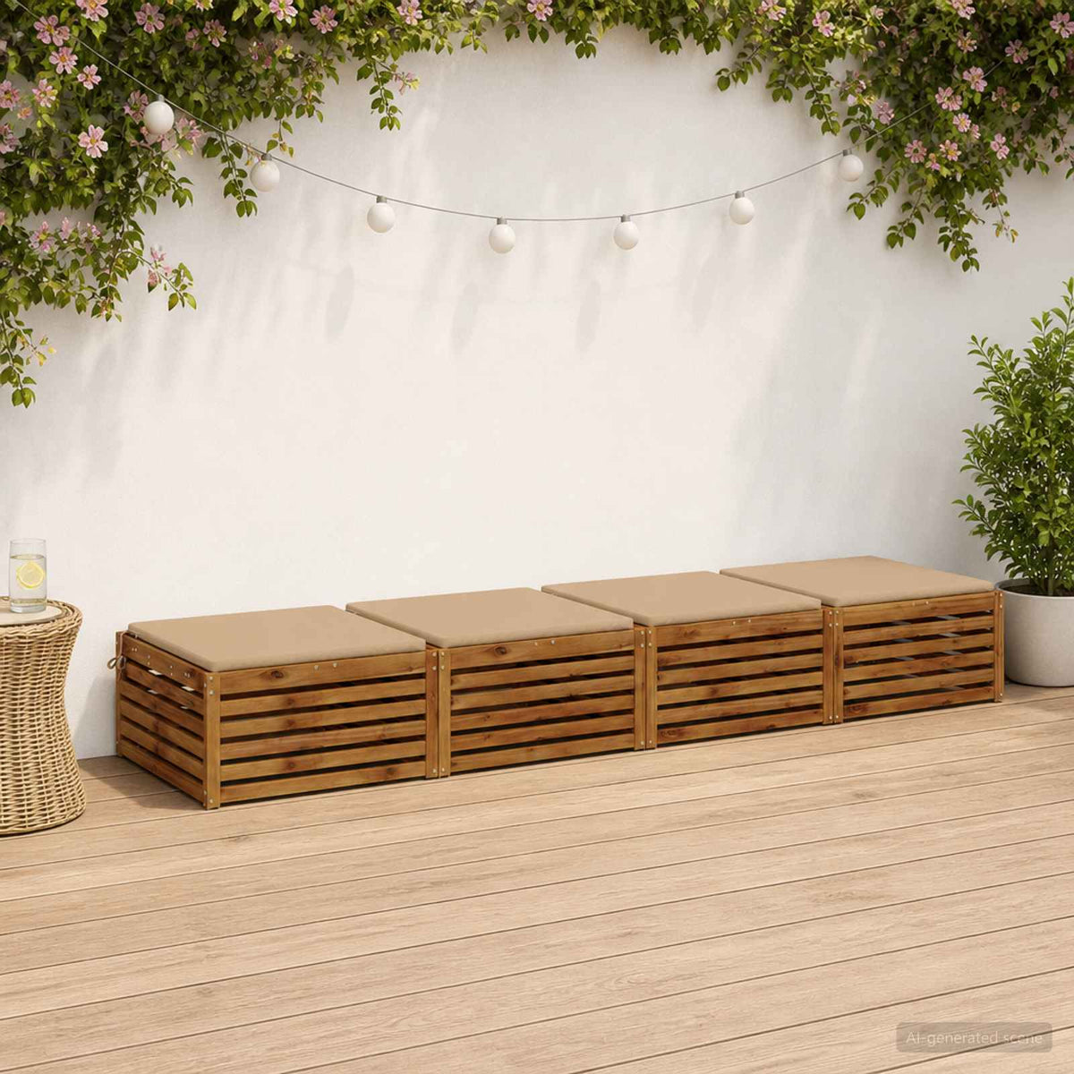 vidaXL 4-Piece Seat Cushions SOEST 4 pcs 100% Polyester Sand 1