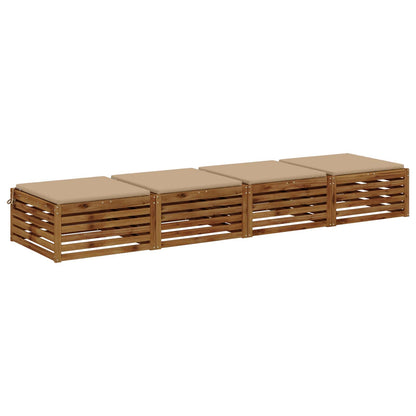 vidaXL 4-Piece Seat Cushions SOEST 4 pcs 100% Polyester Sand 3