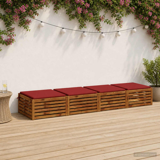 Seat Cushions SOEST Polyester Red Height Width melange)–Wine melange