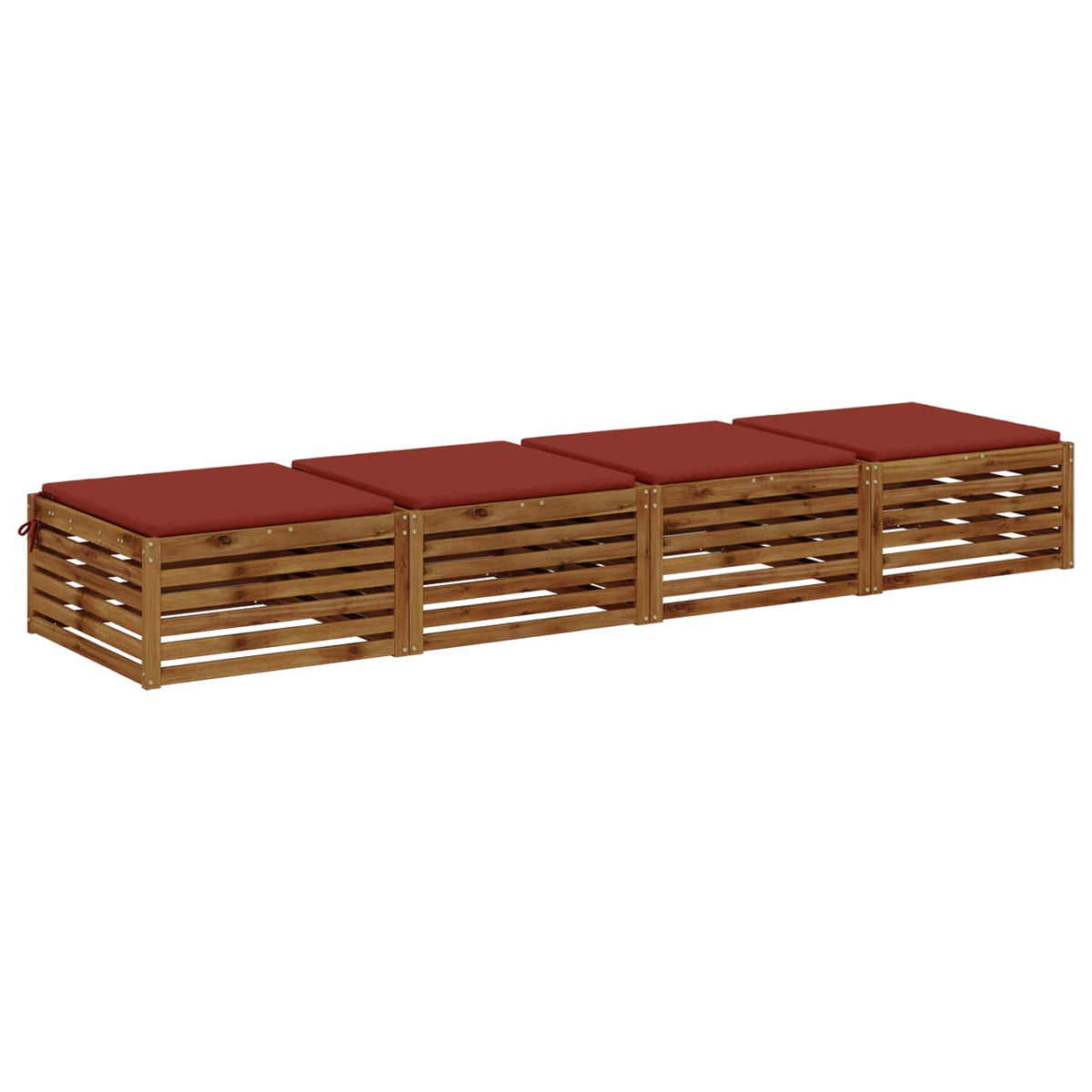 vidaXL 4-Piece Seat Cushions SOEST 4 pcs 100% Polyester Red 3