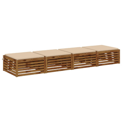 vidaXL 4-Piece Seat Cushions SOEST 4 pcs 100% Polyester Cream 3