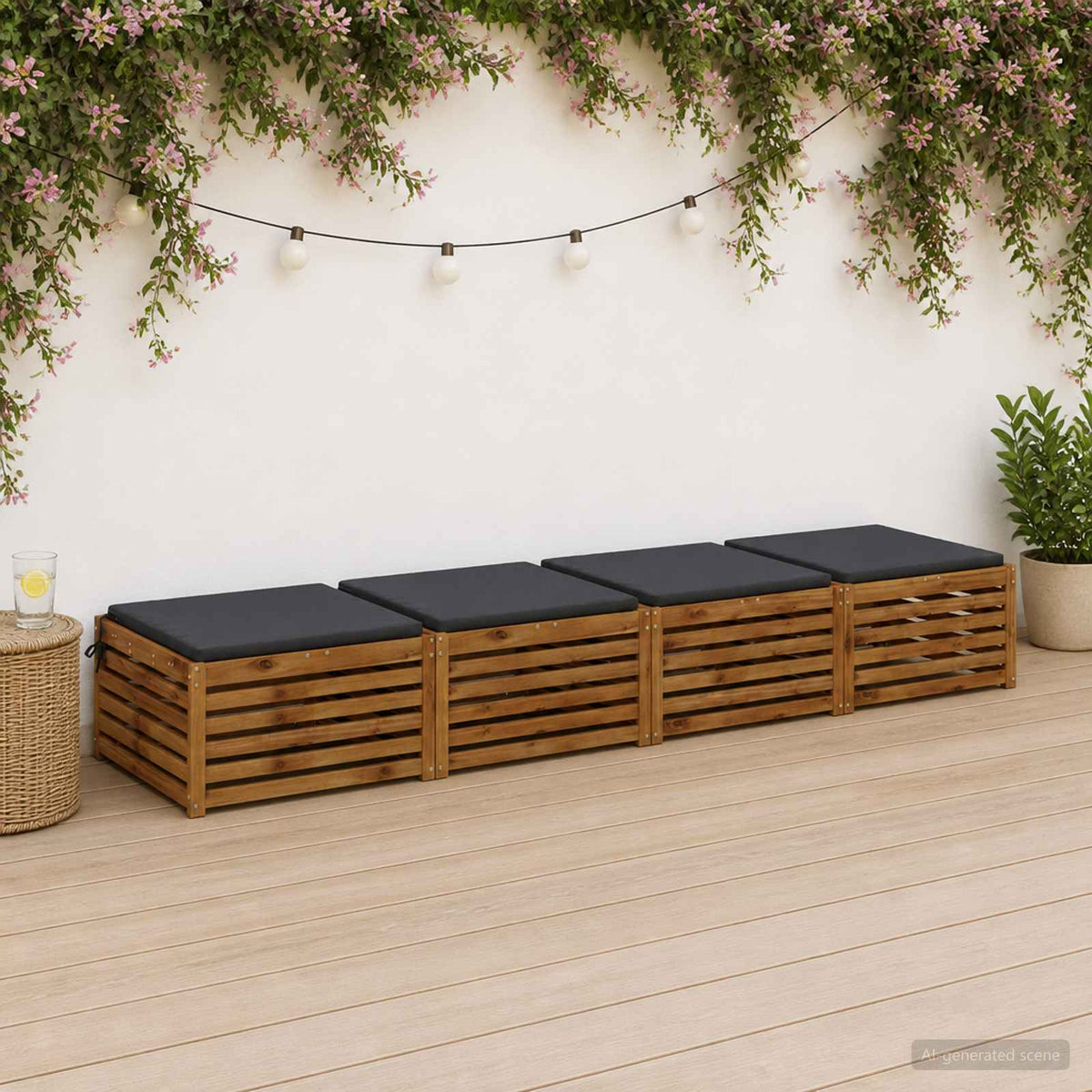 vidaXL Seat Cushions SOEST 4 pcs 100% Polyester Anthracite 1