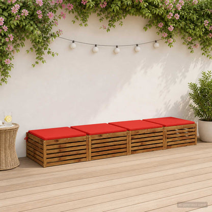 vidaXL Seat Cushions SOEST 4 pcs 100% Polyester Red 80 x 80 x 3 cm 1