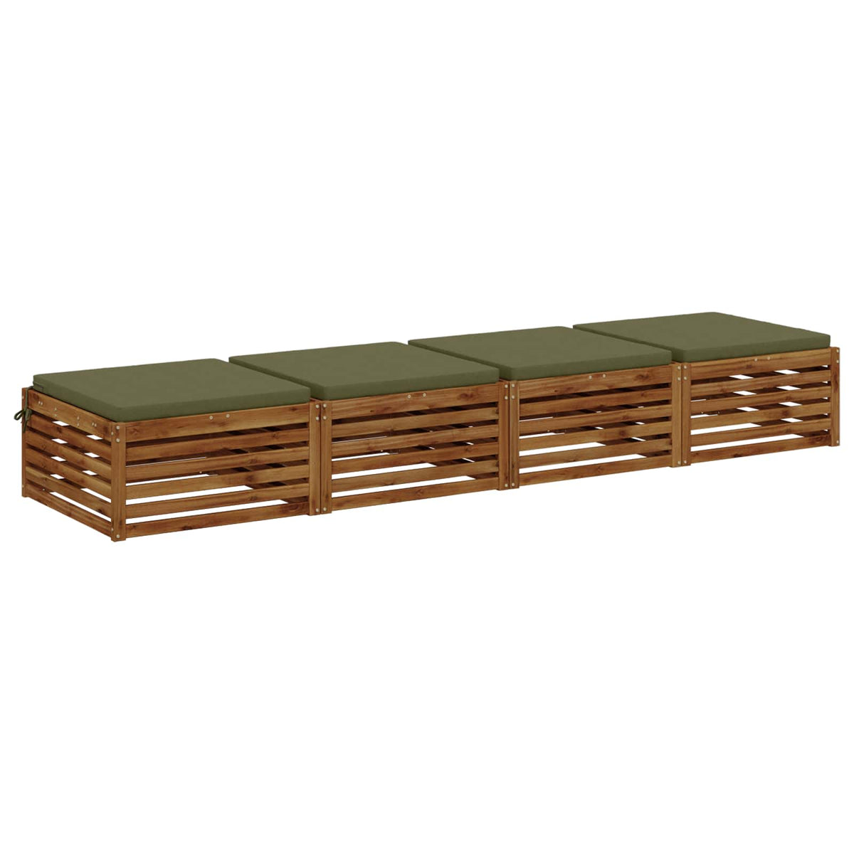 vidaXL 4-Piece Seat Cushions SOEST 4 pcs 100% Polyester Olive Green 3