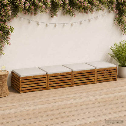vidaXL 4-Piece Seat Cushions SOEST 4 pcs 100% Polyester White 1
