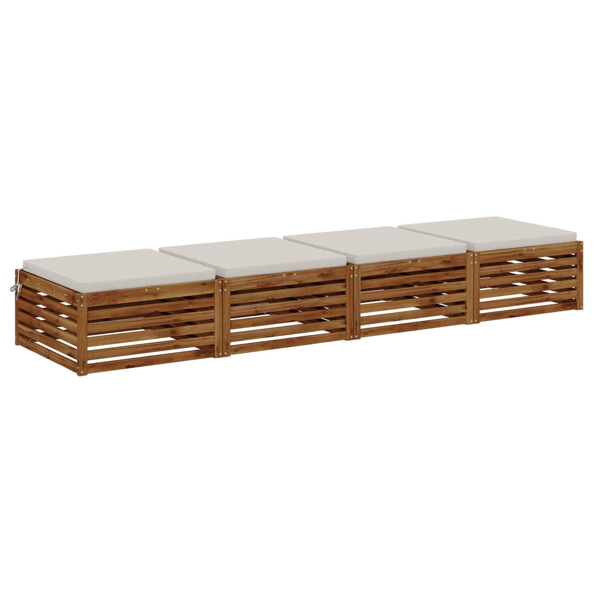 vidaXL 4-Piece Seat Cushions SOEST 4 pcs 100% Polyester White 3