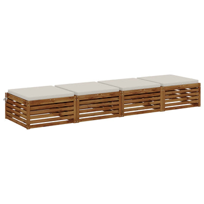 vidaXL 4-Piece Seat Cushions SOEST 4 pcs 100% Polyester White 3