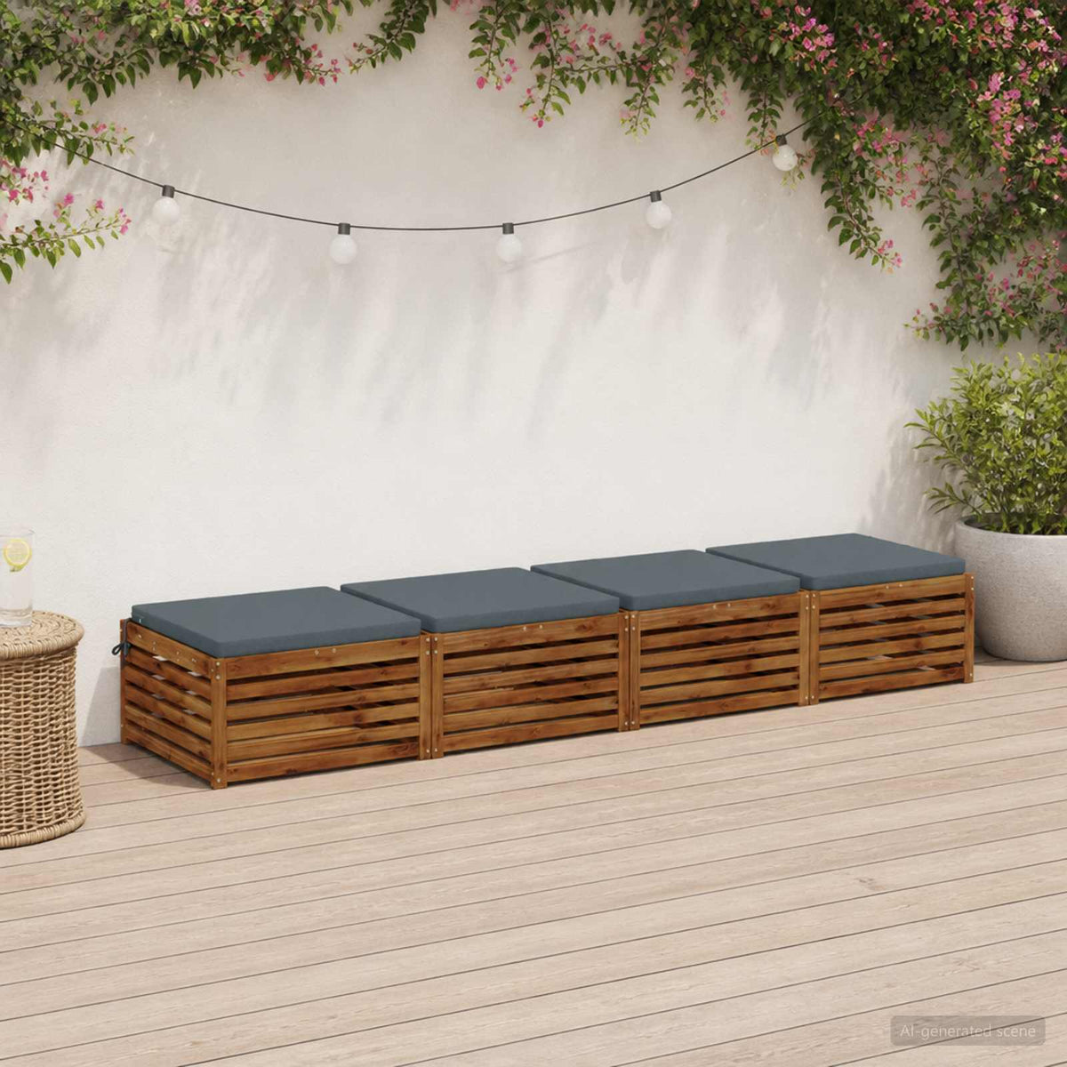vidaXL 4-Piece Seat Cushions SOEST 4 pcs 100% Polyester Blue 1