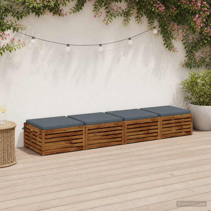 vidaXL 4-Piece Seat Cushions SOEST 4 pcs 100% Polyester Blue 1