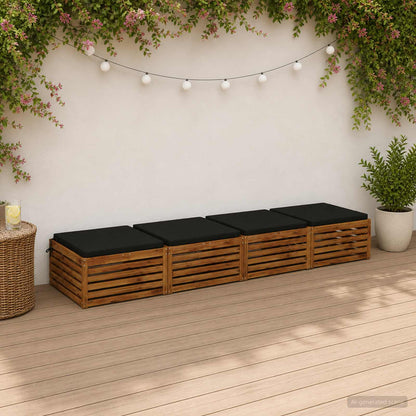 Seat Cushions SOEST 100% Polyester Anthracite 4 Height 5 cm Width 80 cm Anthracite (melange)–Pink (polyester) Black (melange)