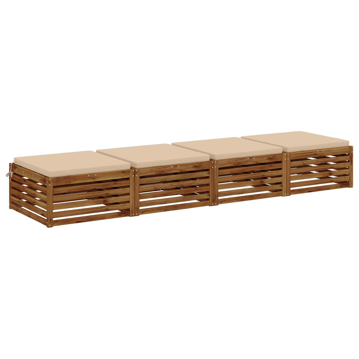 vidaXL 4-Piece Seat Cushions SOEST 4 pcs 100% Polyester Cream 3