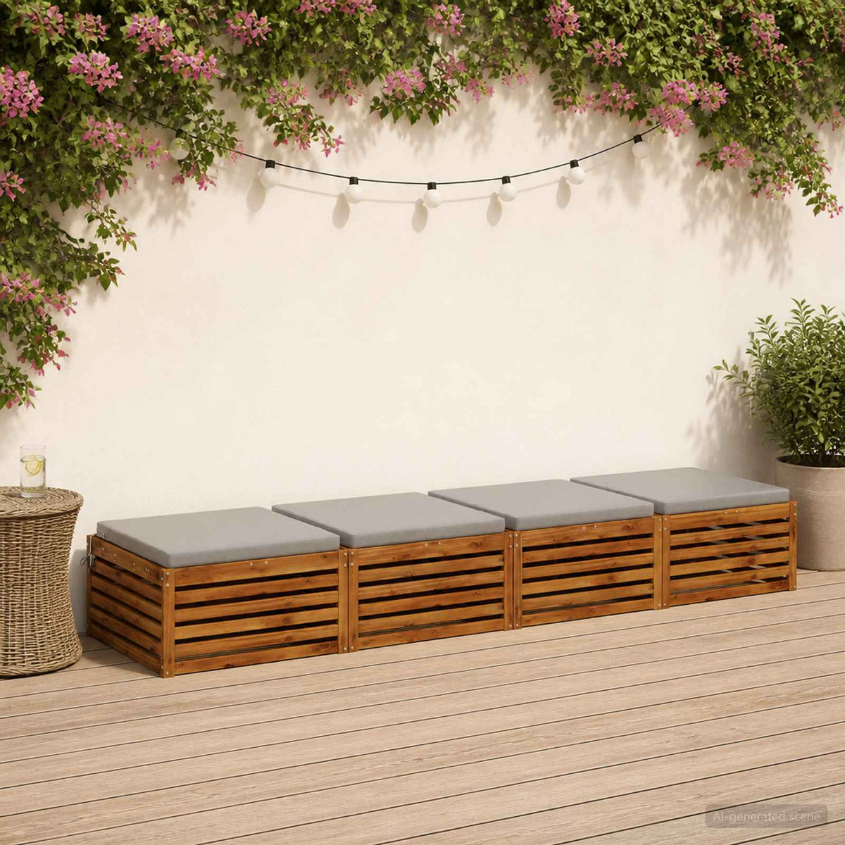 vidaXL Seat Cushions SOEST 4 pcs 100% Polyester Grey 80 x 80 x 5 cm 1