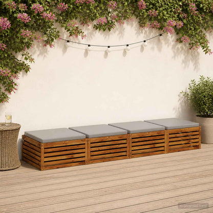 vidaXL Seat Cushions SOEST 4 pcs 100% Polyester Grey 80 x 80 x 5 cm 1