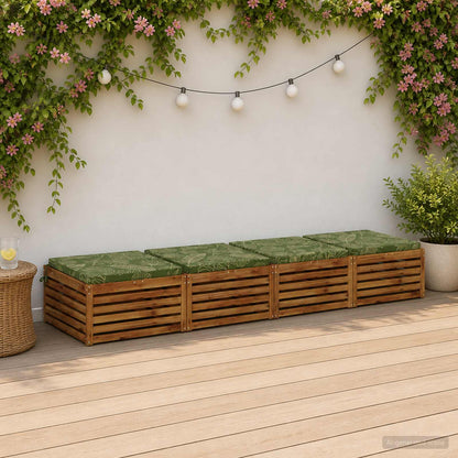 Seat Cushions SOEST 100% Polyester Anthracite 4 Height 5 cm Width 80 cm Anthracite (melange)–Pink (polyester) Leaf design (polyester)