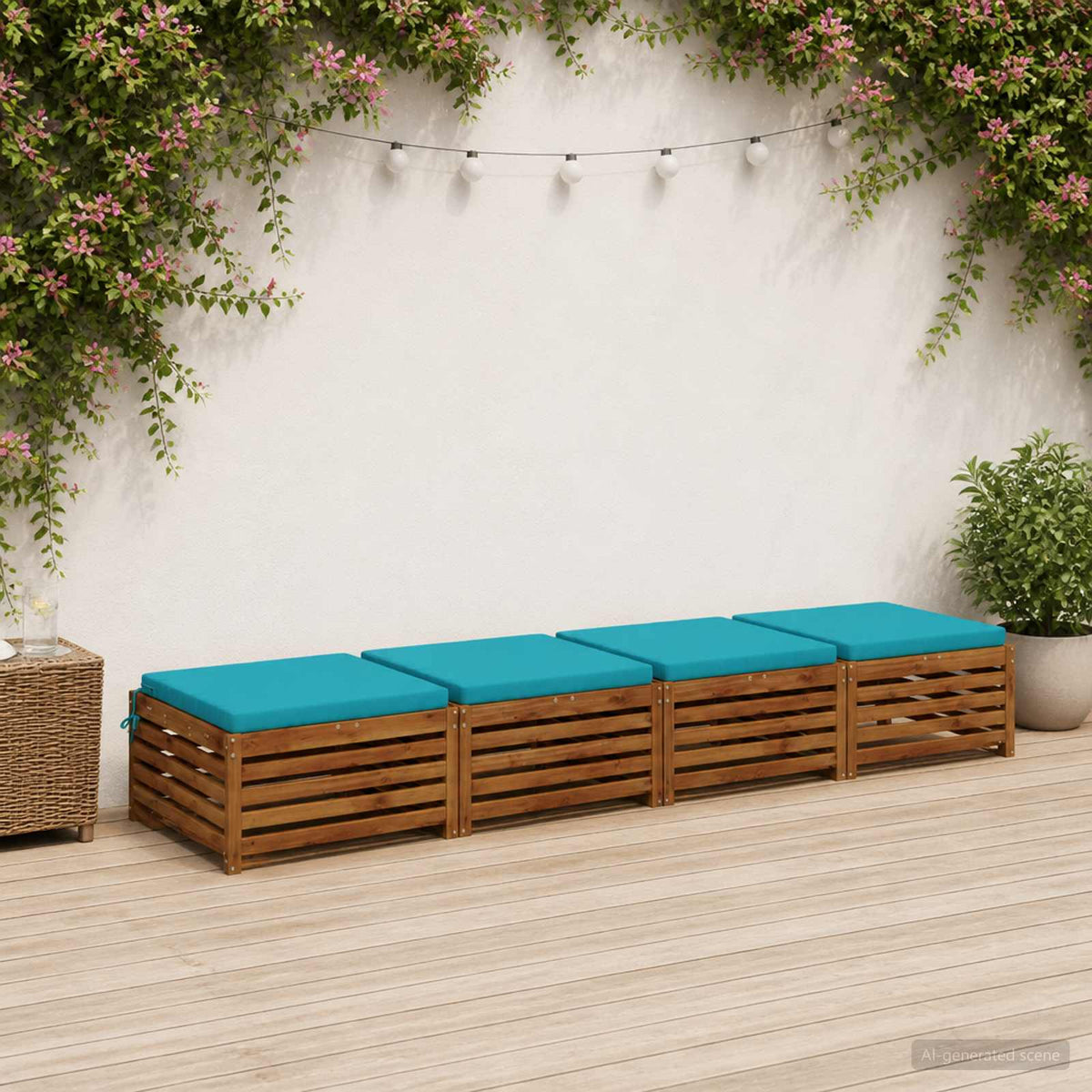 vidaXL Seat Cushions SOEST 4 pcs 100% Polyester Turquoise 1