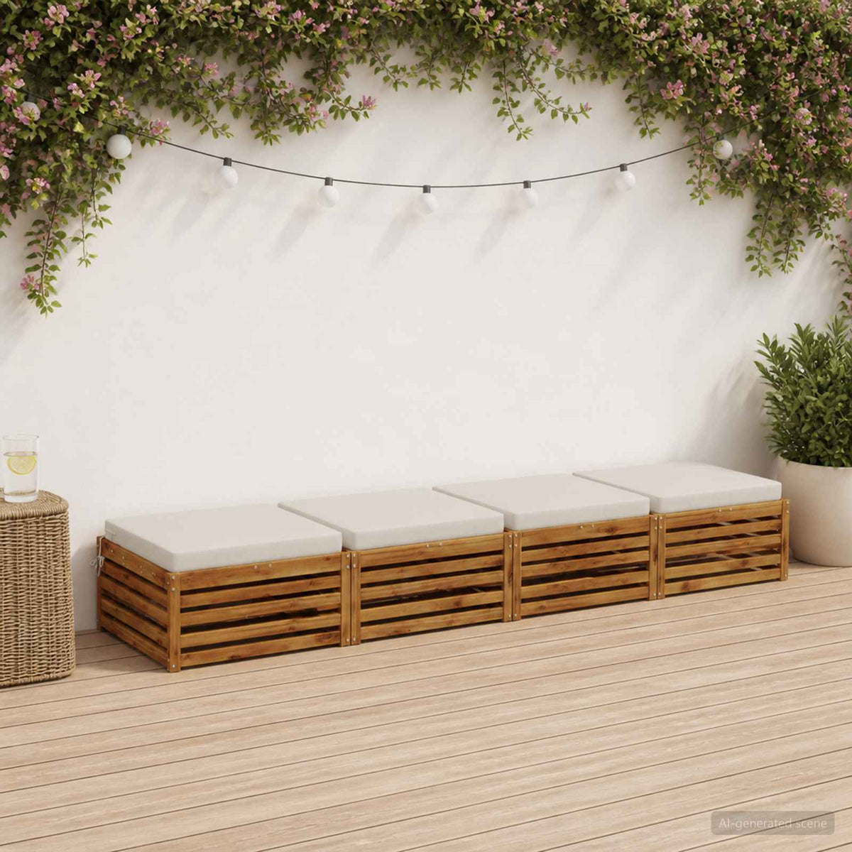 vidaXL 4-Piece Seat Cushions SOEST 4 pcs 100% Polyester White 1
