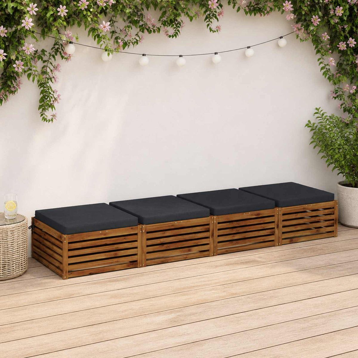Seat Cushions SOEST 100% Polyester Anthracite 4 Height 7 cm Width 70 cm Anthracite (melange)–Red (melange) Dark blue (melange)