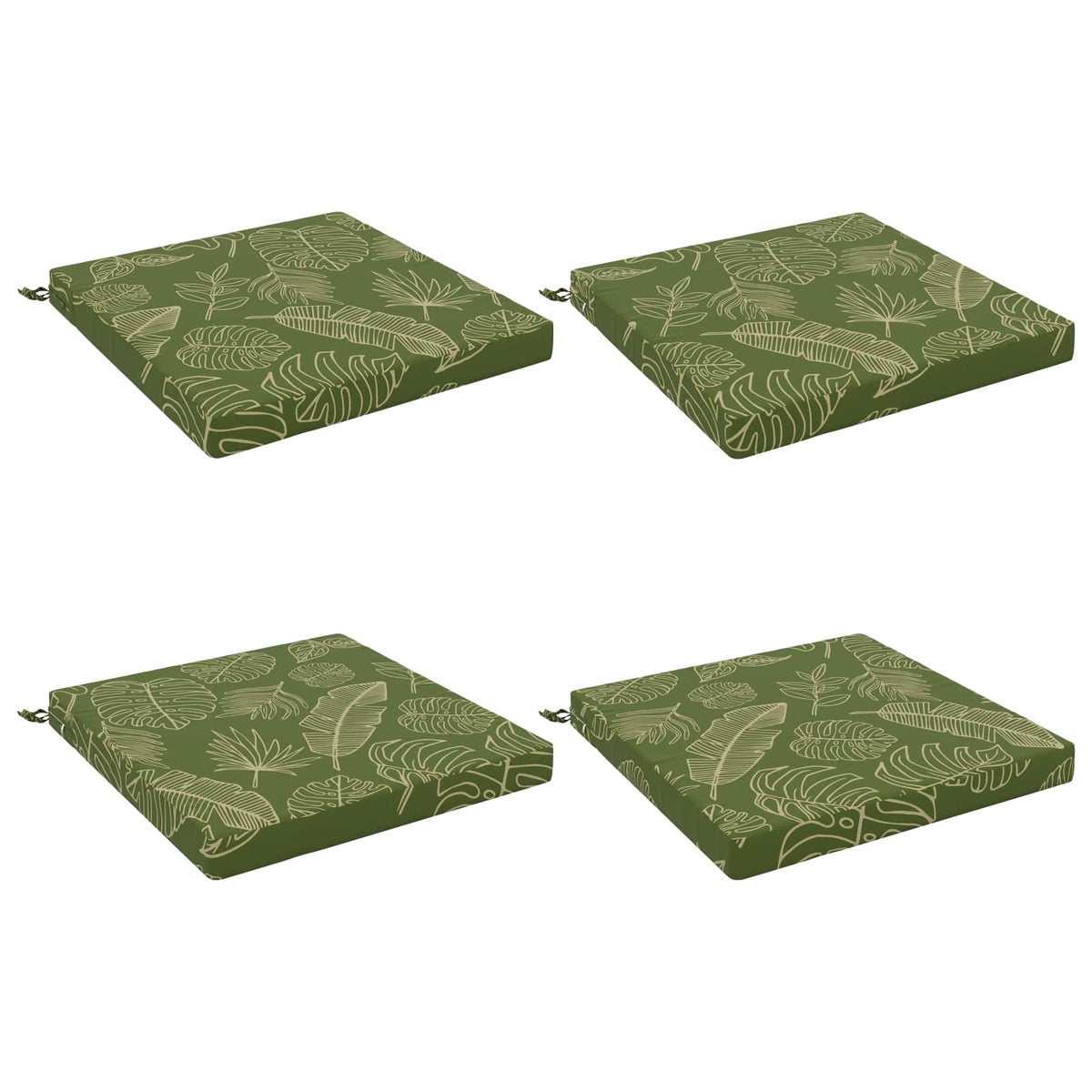 vidaXL Seat Cushions SOEST 4 pcs 100% Polyester Leaf Design 2