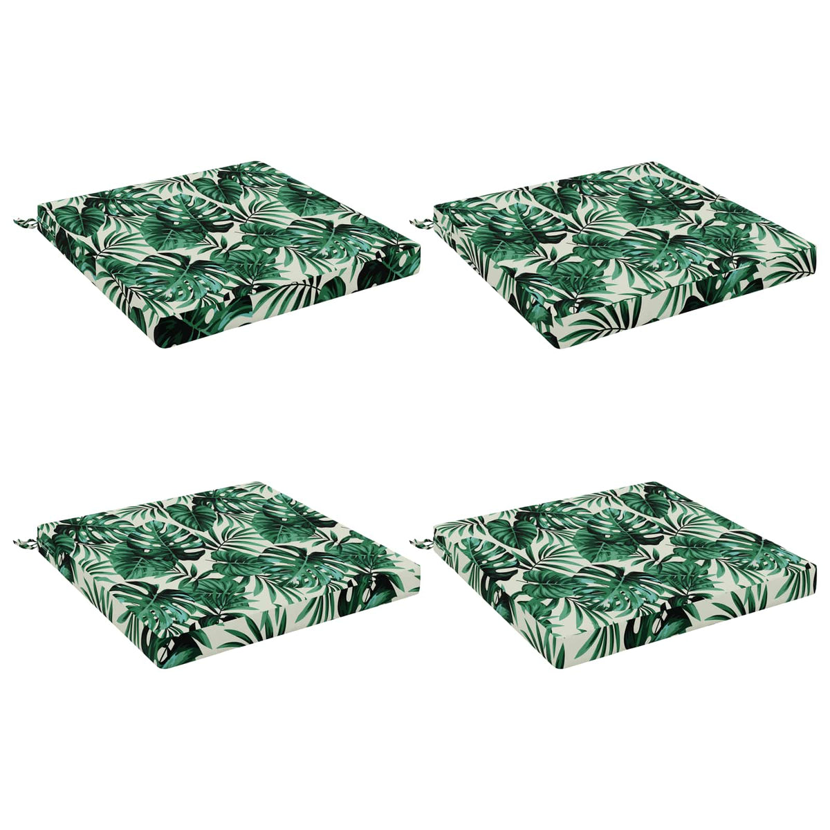 vidaXL Seat Cushions SOEST 4 pcs 100% Polyester Leaf Pattern 2