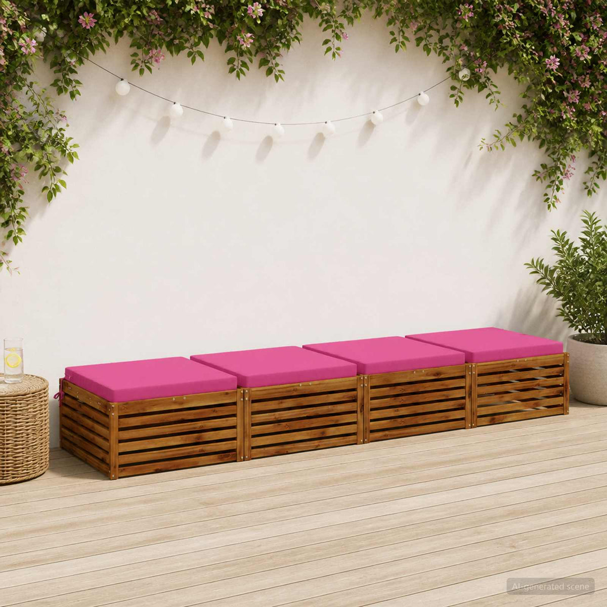 vidaXL 4-Piece Seat Cushions SOEST 4 pcs 100% Polyester Pink 1