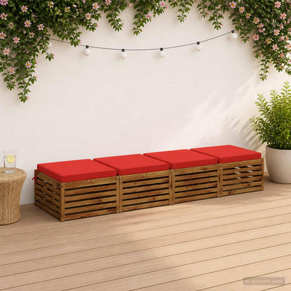 vidaXL 4-Piece Seat Cushions SOEST 4 pcs 100% Polyester Red 1
