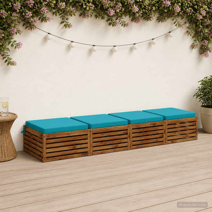 vidaXL 4-Piece Seat Cushions SOEST 4 pcs 100% Polyester Turquoise 1