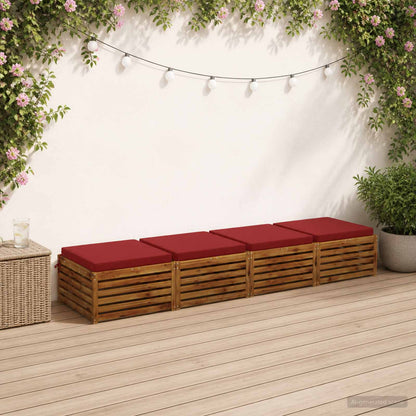 vidaXL 4-Piece Seat Cushions SOEST 4 pcs 100% Polyester Wine Red 1