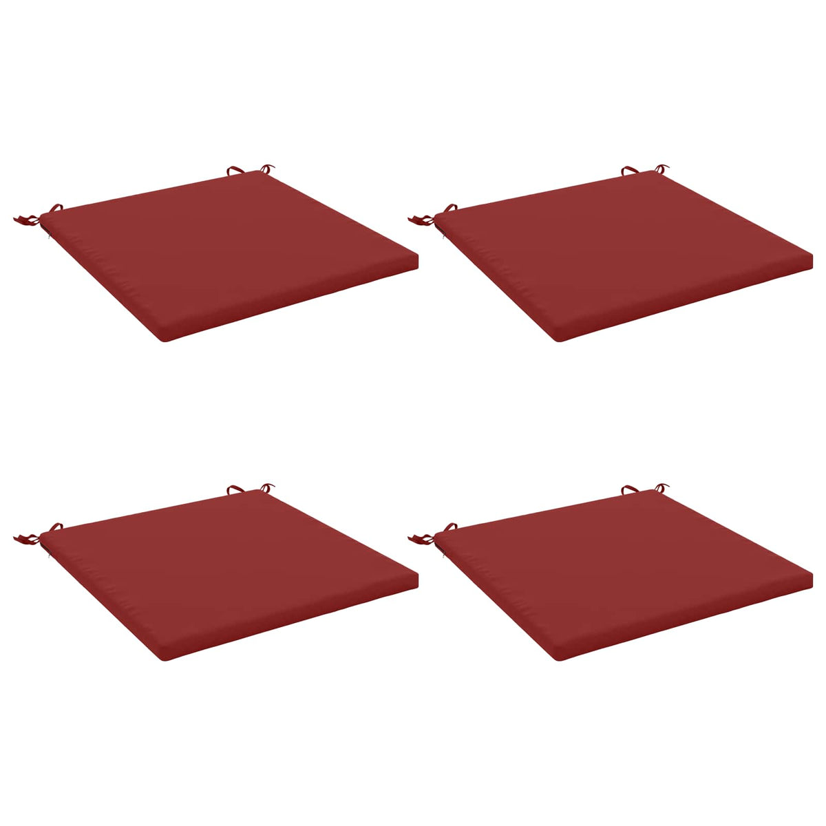 Seat Cushions SOEST 100% Polyester Red 80 x 80 x 3 cm 4 Height 3 cm Width 80 cm Red (melange)–Wine red (polyester) Wine red (polyester)
