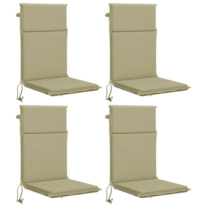 vidaXL High Back Chair Cushion GEMERT 4 pcs 100% Polyester Light Green 2