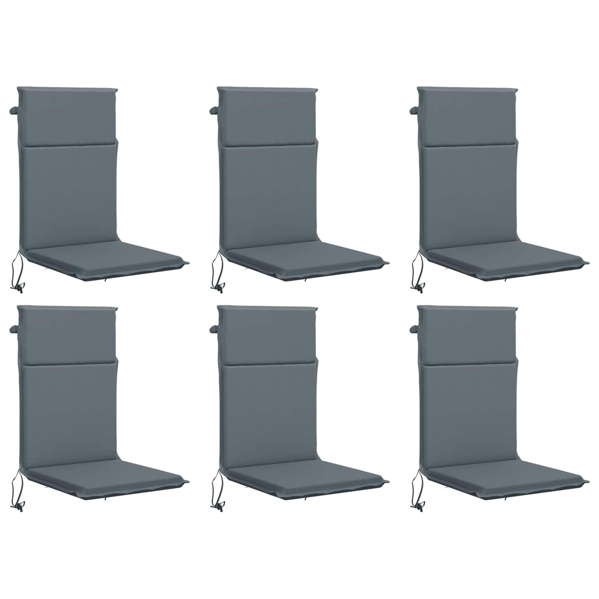 vidaXL High Back Chair Cushion GEMERT 6 pcs 100% Polyester Blue 2