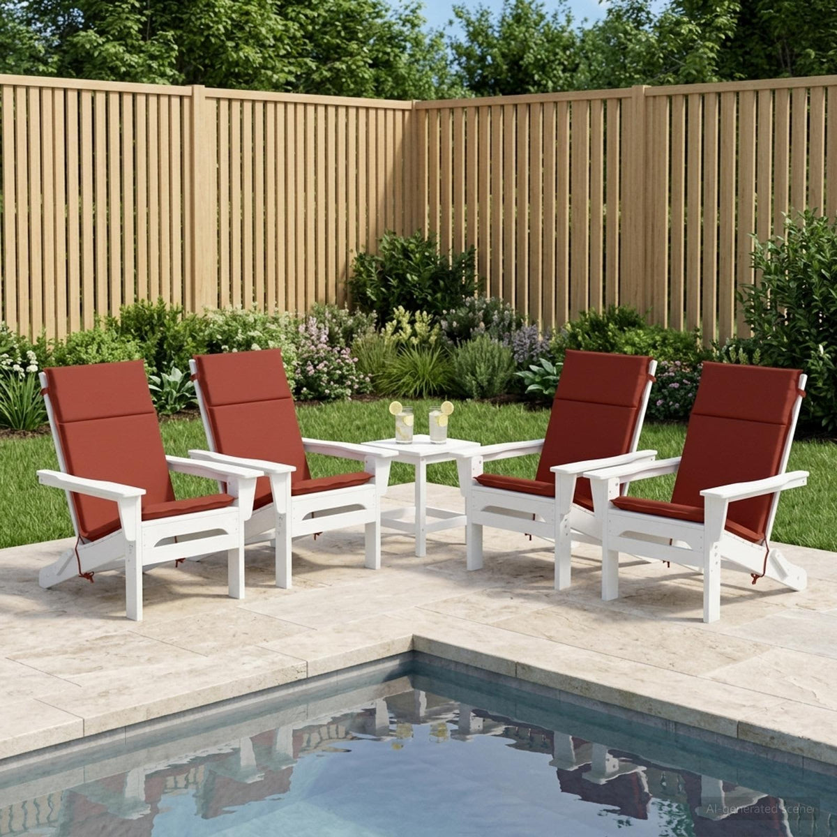 vidaXL High Back Chair Cushion GEMERT 6 pcs 100% Polyester Red 1