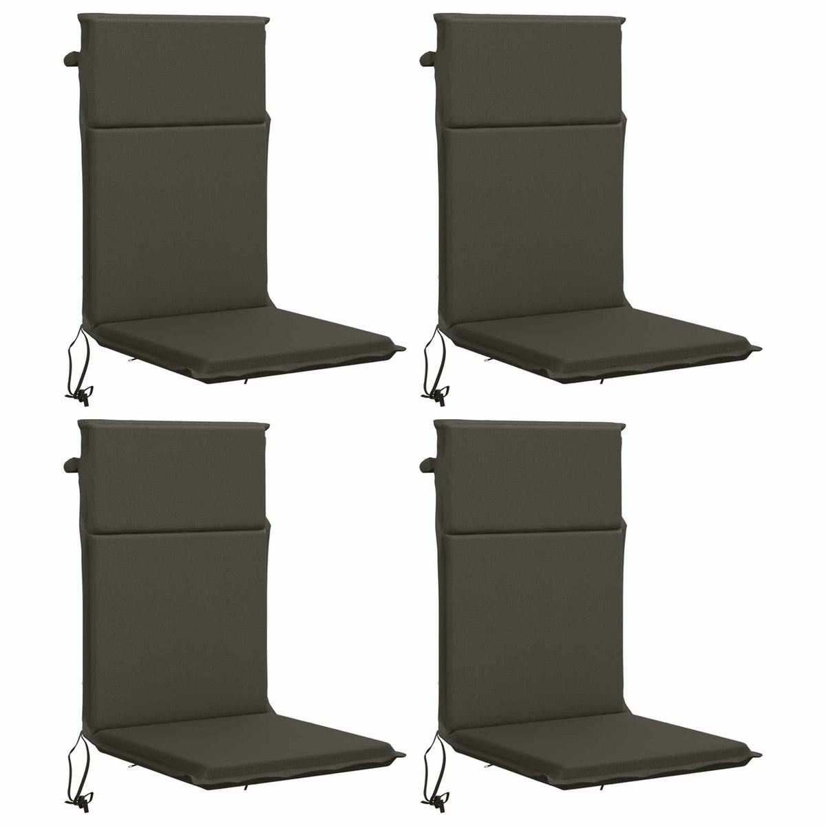 vidaXL High Back Chair Cushion GEMERT 4 pcs 100% Polyester Anthracite 2