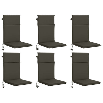 vidaXL High Back Chair Cushion GEMERT 6 pcs 100% Polyester Anthracite 2