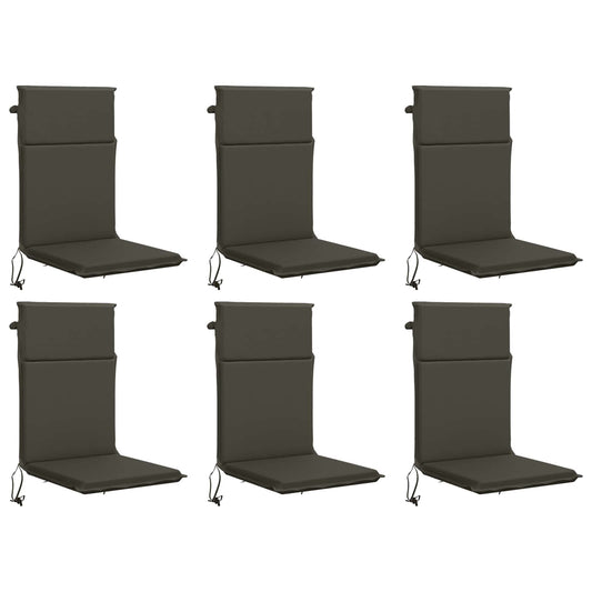 vidaXL High Back Chair Cushion GEMERT 6 pcs 100% Polyester Anthracite 2
