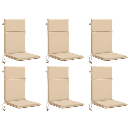 vidaXL High Back Chair Cushion GEMERT 6 pcs 100% Polyester Cream 2