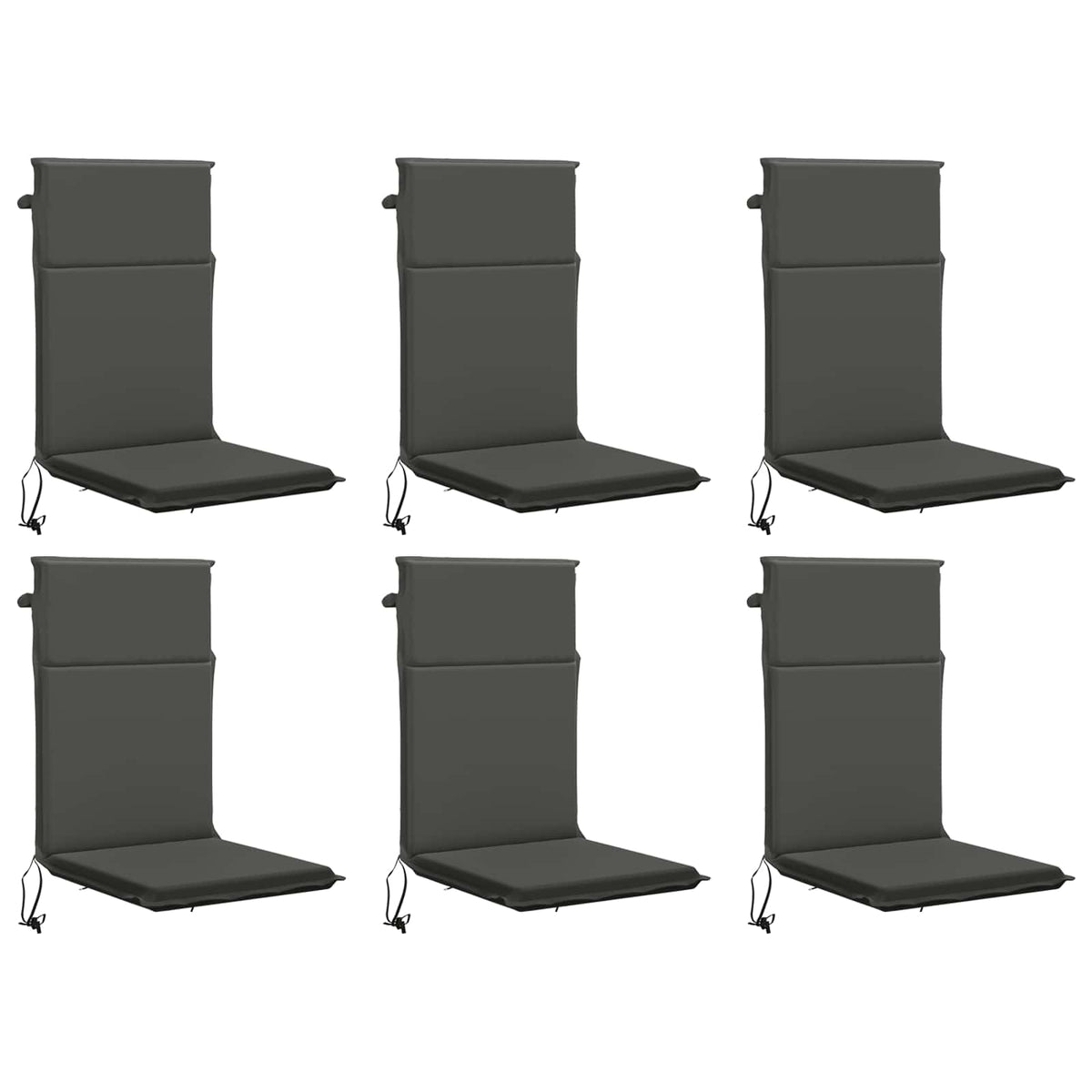 vidaXL High Back Chair Cushion GEMERT 6 pcs 100% Polyester Anthracite 2