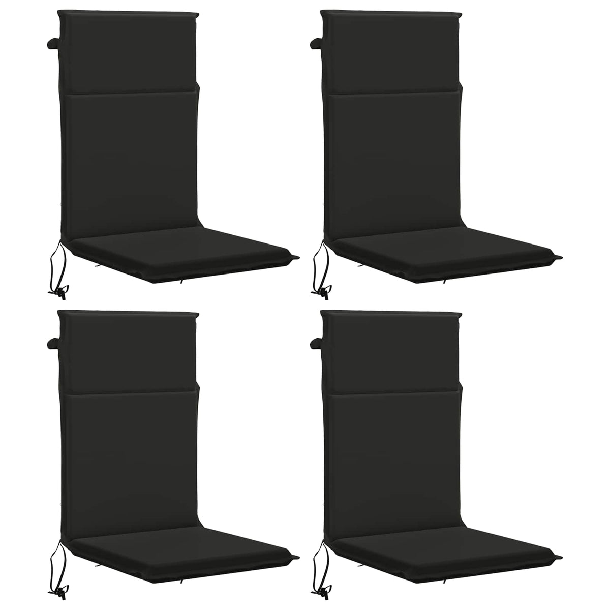 vidaXL High Back Chair Cushion GEMERT 4 pcs 100% Polyester Black 2