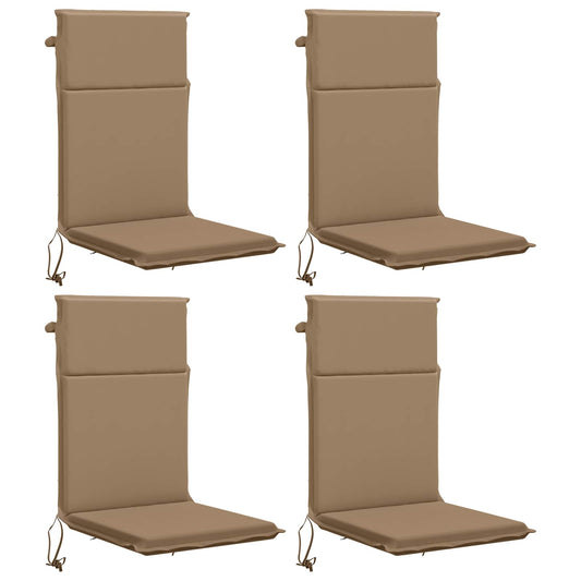 vidaXL High Back Chair Cushion GEMERT 4 pcs 100% Polyester Taupe 2