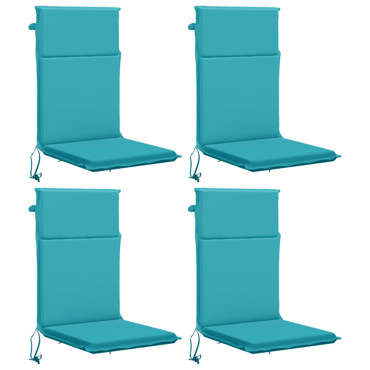 vidaXL High Back Chair Cushion GEMERT 4 pcs 100% Polyester Turquoise 2