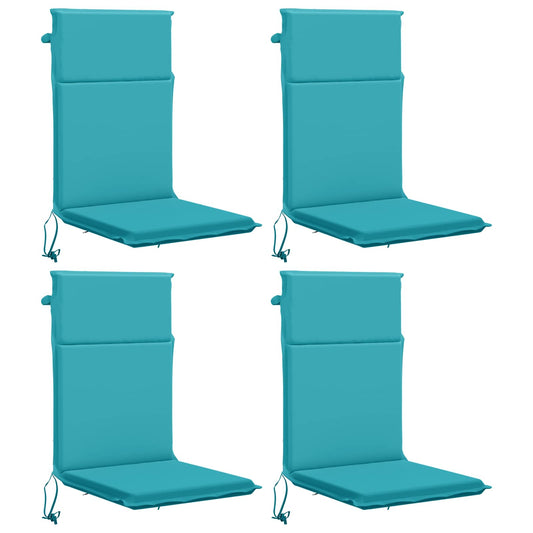 vidaXL High Back Chair Cushion GEMERT 4 pcs 100% Polyester Turquoise 2