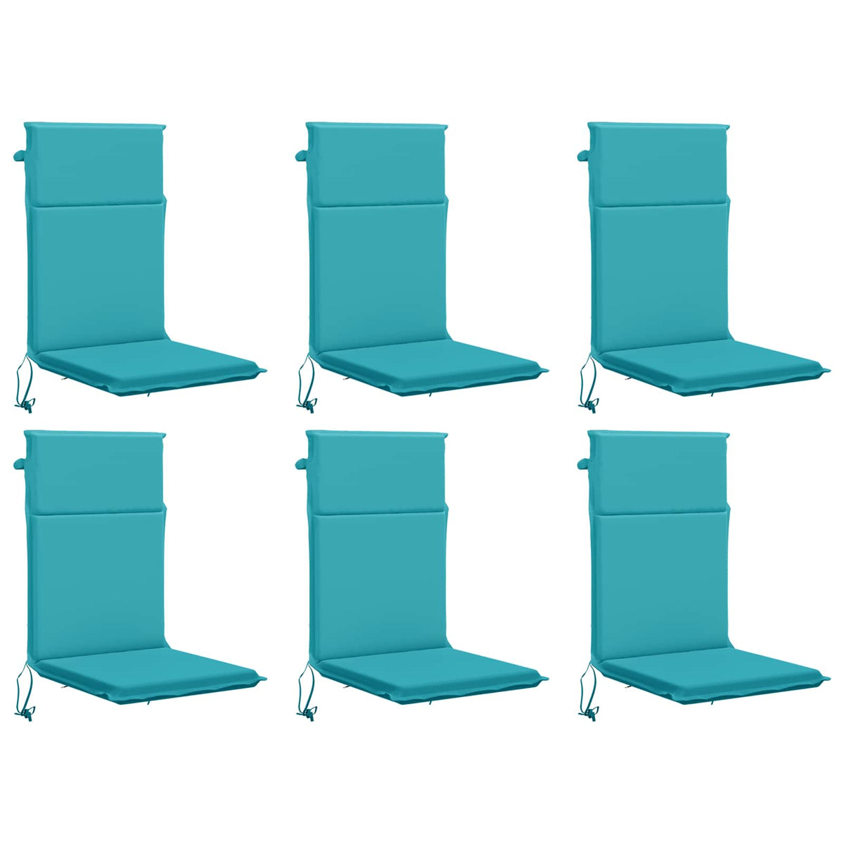 vidaXL High Back Chair Cushion GEMERT 6 pcs 100% Polyester Turquoise 2