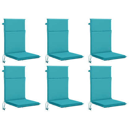 vidaXL High Back Chair Cushion GEMERT 6 pcs 100% Polyester Turquoise 2