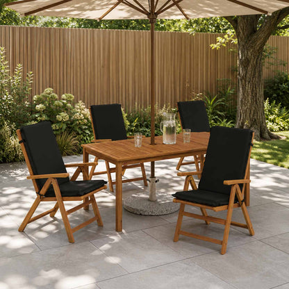 vidaXL High Back Chair Cushion GEMERT 4 pcs 100% Polyester Black 1