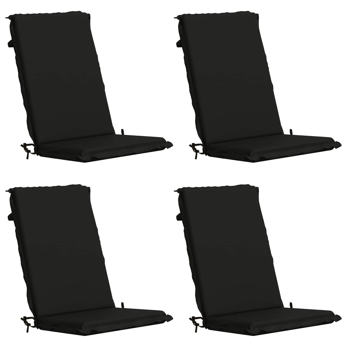 vidaXL High Back Chair Cushion GEMERT 4 pcs 100% Polyester Black 2
