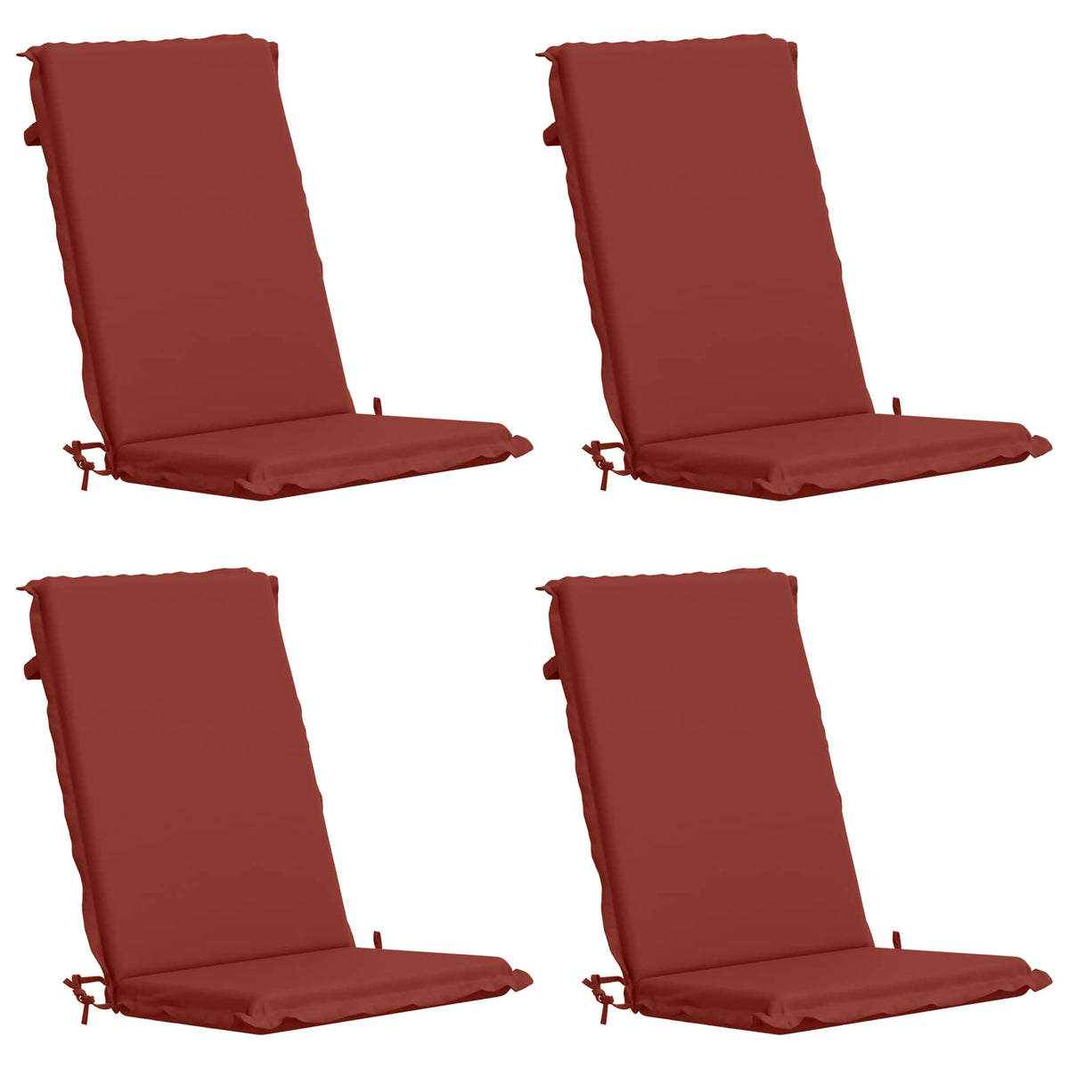 vidaXL High Back Chair Cushion GEMERT 4 pcs 100% Polyester Red 2