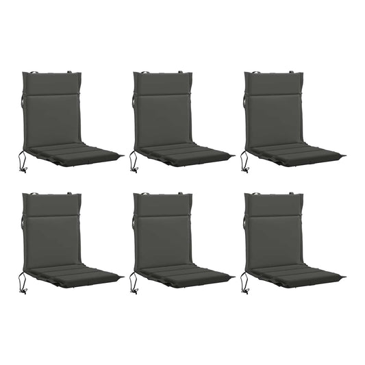 Low Back Chair Cushion GEMERT 100% Polyester Grey 110 x 50 x 3 cm 6 pcs Anthracite (polyester)