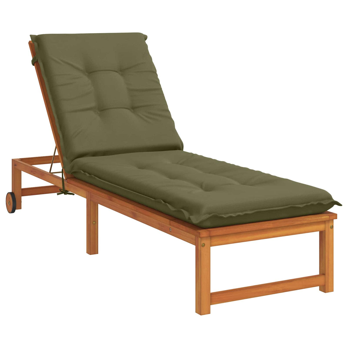 vidaXL Sunlounger Cushion GEMERT 100% Polyester Olive Green 3