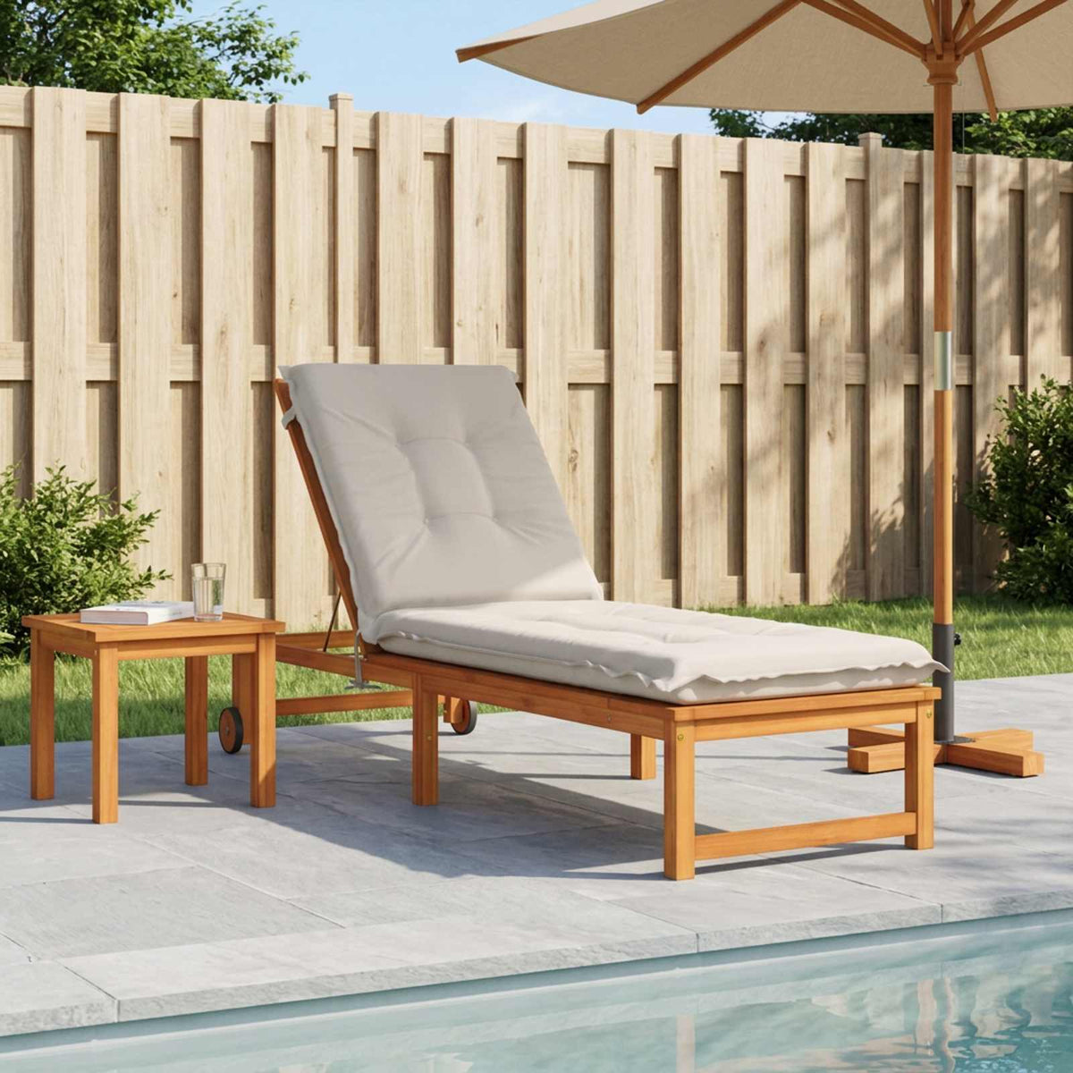 vidaXL Sunlounger Cushion GEMERT 100% Polyester White 190 x 60 x 9 cm 1